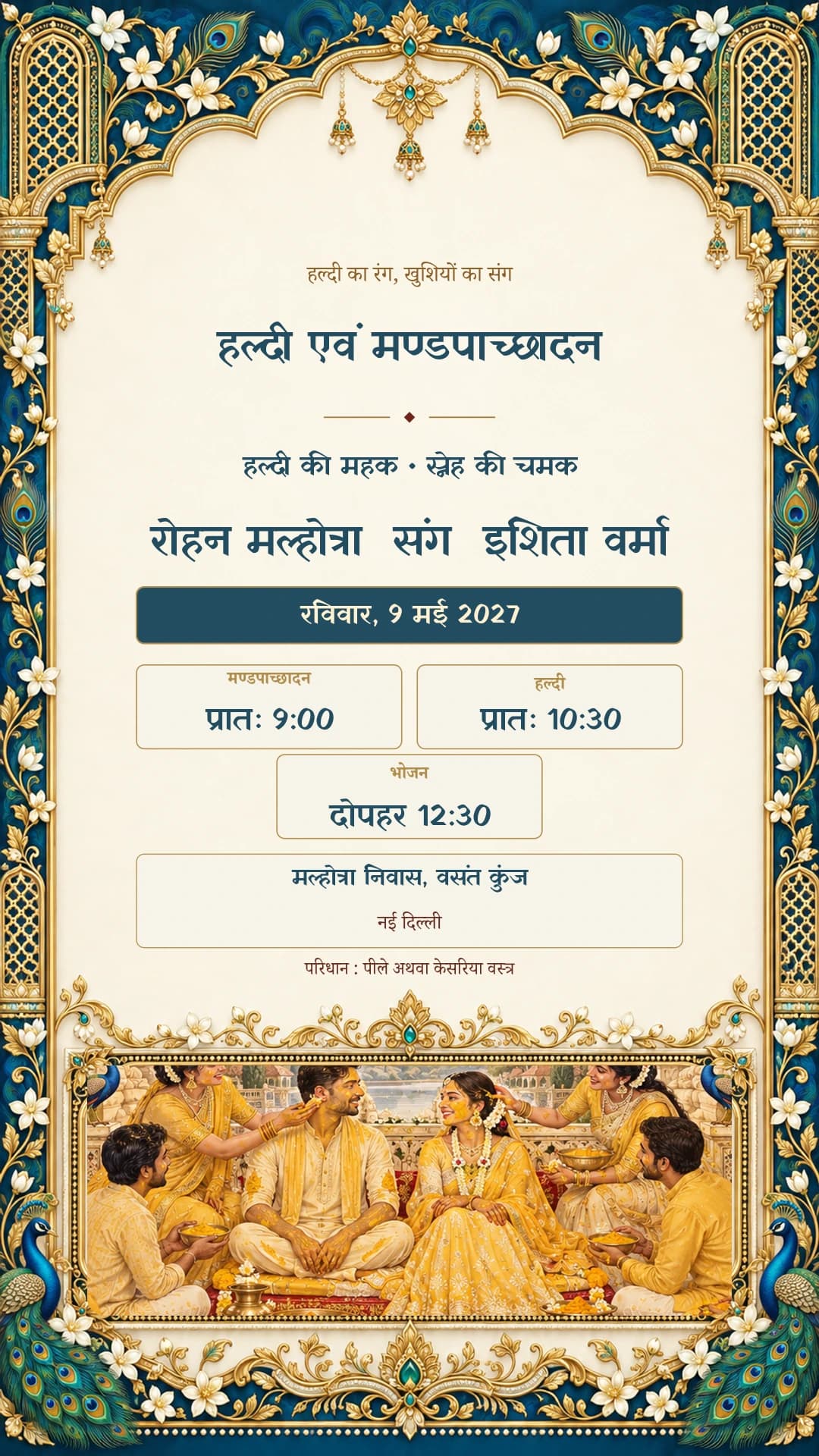 हल्दी एवं मण्डपाच्छादन