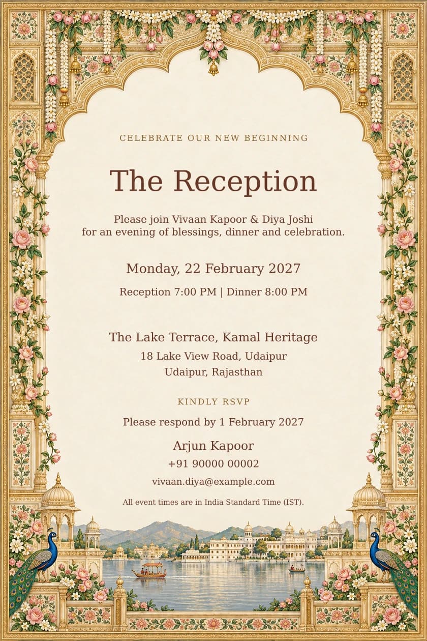 Ivory Lotus: Reception & RSVP
