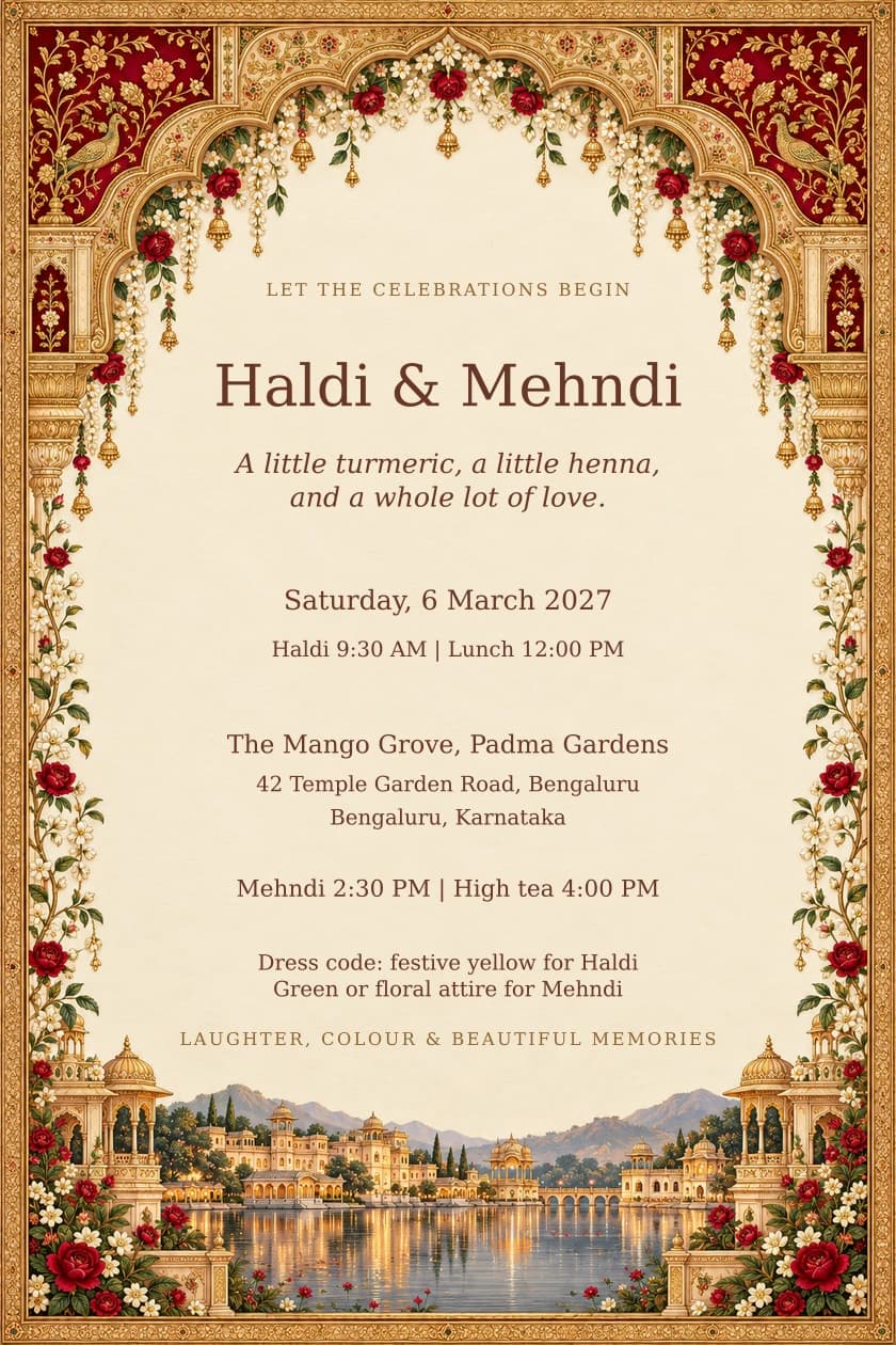 Maroon Durbar: Haldi & Mehndi