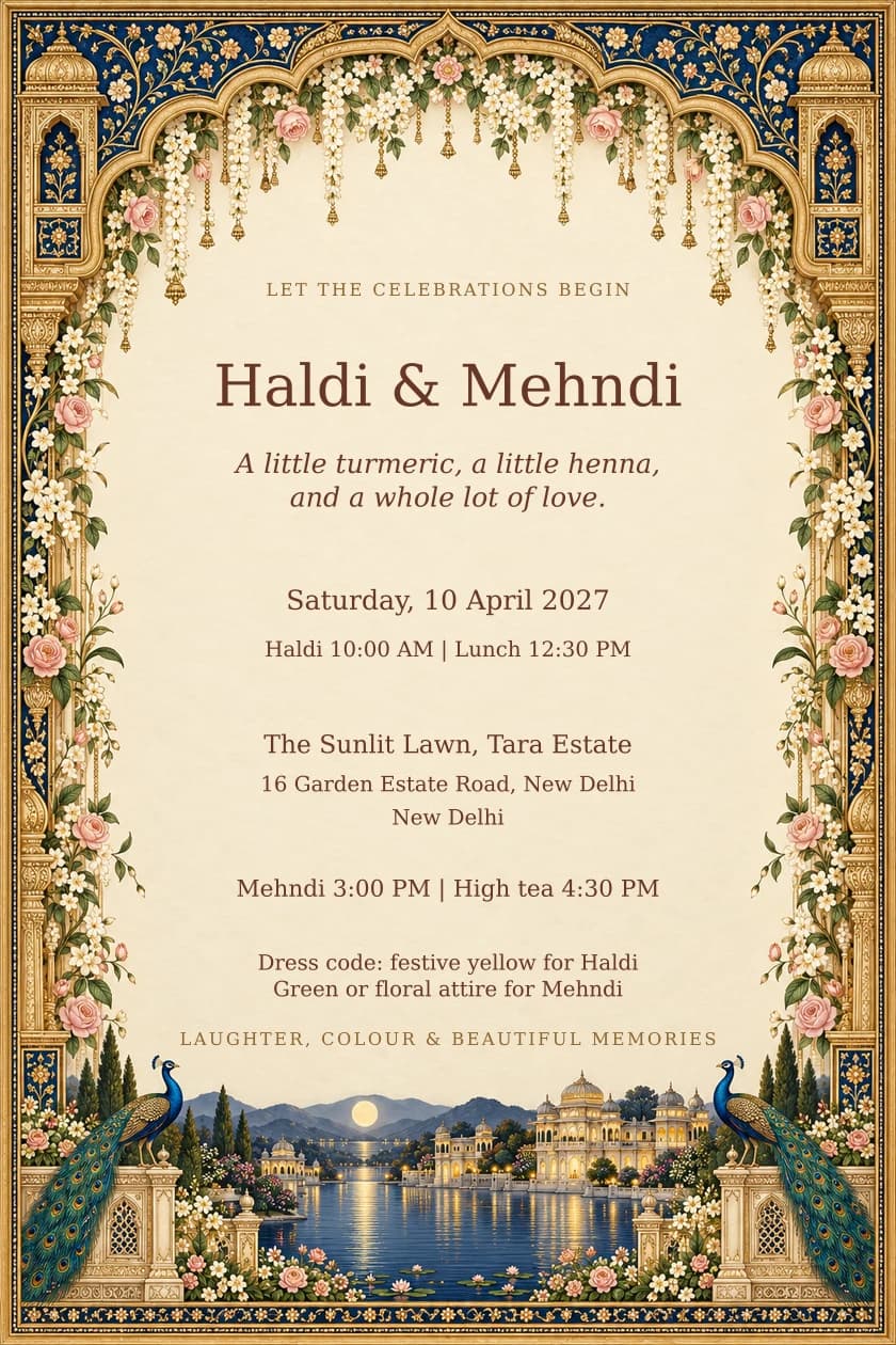 Midnight Jasmine: Haldi & Mehndi