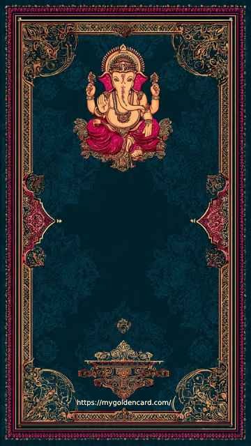Minimal style Ganesh Hindu wedding invitation card