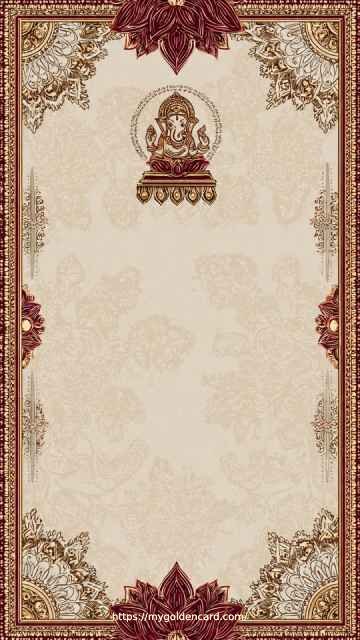 Premium Hindu wedding invitation card with Ganesh artwork