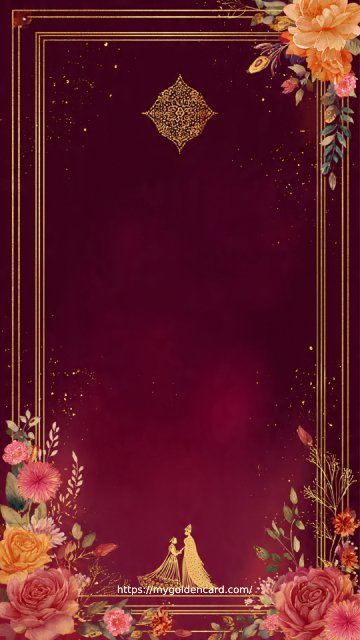 Royal maroon and gold wedding invitation