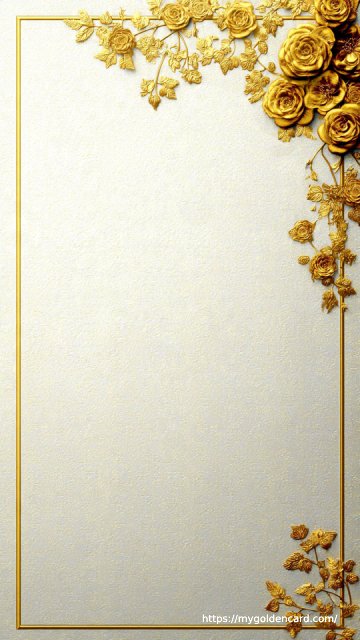 Marriage Invitation Gold Foil Style