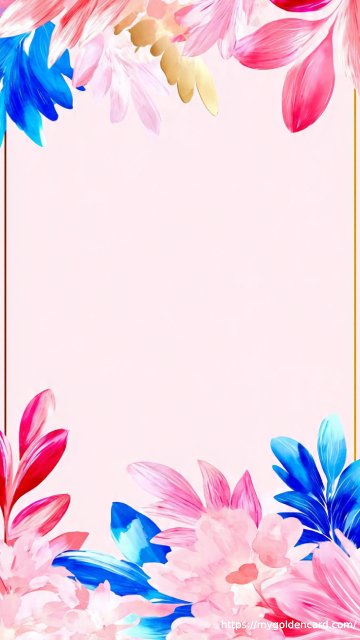 Luxury Wedding Invitation Floral Gold Frame